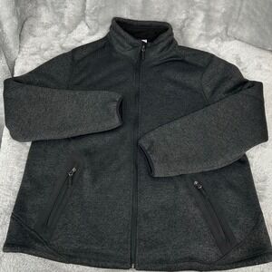 Champion Fleece Sherpa Lined Jacket Coat Gray Black Men's Sz XLarge Full Zip